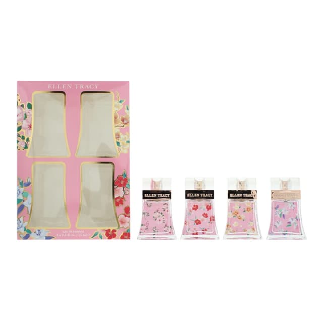 Ellen Tracy Classic Florals Pink Coffret 4 Piece Gift Set: Eau de Parfum 4 X 15ml