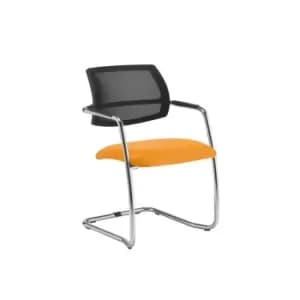 Dams MTO Tuba Chrome Cantilever Frame Conference Chair with Half Mesh Back - Cos