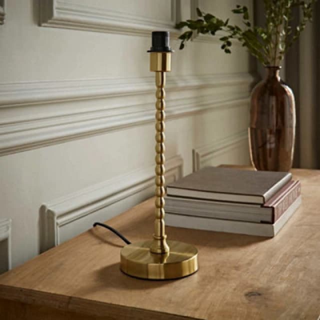 ValueLights ValueLights Maeve Bobbin Bobbled Metal Table Lamp Base in Gold Gold One Size Unisex 5016529272618