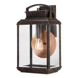 1 Light Outdoor Large Wall Lantern Light Imperial Bronze IP44, E27