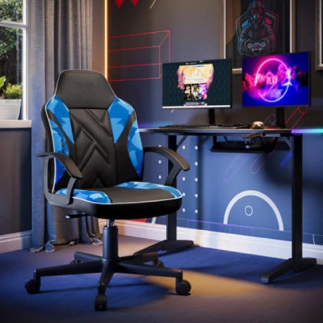 X Rocker Saturn Ergonomic PC Office Gaming Chair - Blue Camo