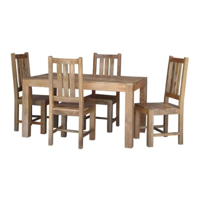 Jaipur Furniture Ltd Dining Table without Chairs - Mango Wood - L90 x W145 x H76cm - Light Finish in Brown Brown Unisex
