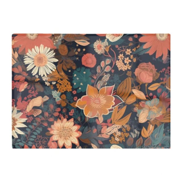 Warren Reed Designer Boho Chic Flower Glass Chopping Board