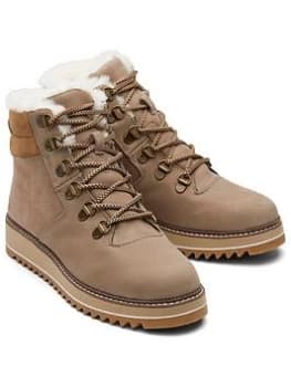 Toms Mojave Lace Up Waterproof Boot - Taupe Grey, Taupe Grey, Size 3, Women