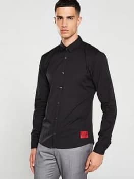 Hugo Boss Ero 3 Red Patch Logo Shirt Black Size L Men