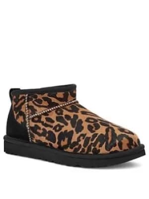 UGG Ugg Classic Ultra Mini Panther Print Ankle Boot, Butterscotch, Size 7, Women