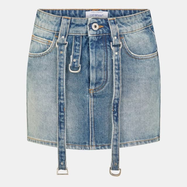 Off White Womens Structured Denim Skirt Vintage Blue female 4 (3XS)