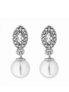 Jon Richard Jon Richard Silver Crystal Pear Pearl Drop Earring