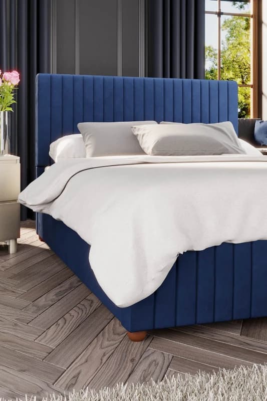 Laurence Llewelyn-Bowen Laurence Llewelyn-Bowen Estella Ottoman Storage Bed in Plush Velvet Fabric, Custom Made in Navy Size: King Navy King Unisex