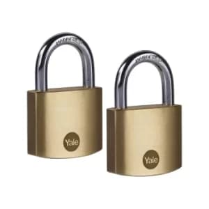 Yale 2 Pack of Brass 40mm Padlocks