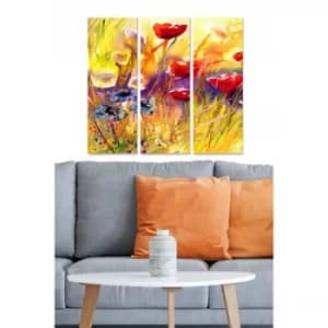MDF1026010 Multicolor Decorative MDF Painting (3 Pieces)