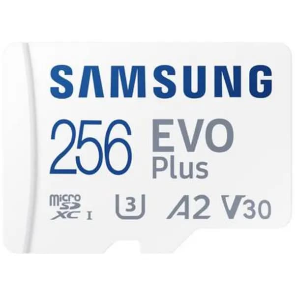 Samsung EVO Plus microSD card Retail 256GB UHS-I, v30 Video Speed Class, A2 Application Performance Class incl. SD adapter MB-MC256SA/EU