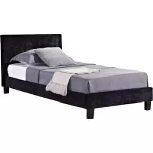 Birlea - 150cm Berlin Fabric Bed Black Crushed Velvet