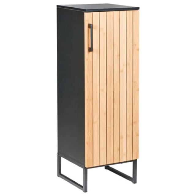 Beliani Bathroom Cabinet Miscanti Bamboo Wood 30 Cm Light Brown