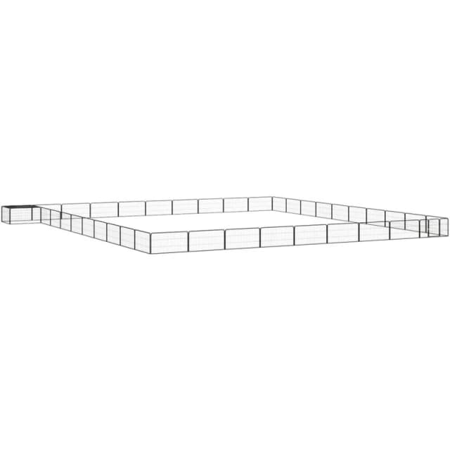 VIDAXL 40-Panel Dog Playpen Black 100x50cm Powder-coated Steel Vidaxl 8720287159179