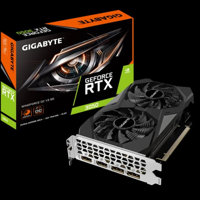 Gigabyte GeForce RTX 3050 WINDFORCE OC V2 6GB GDDR6 Graphics Card - GV-N3050WF2OCV2-6GD