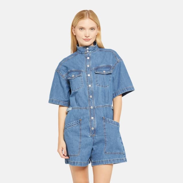 Levis Womens Short-Sleeve Surplus Playsuit Blue Joke female 10 (S)