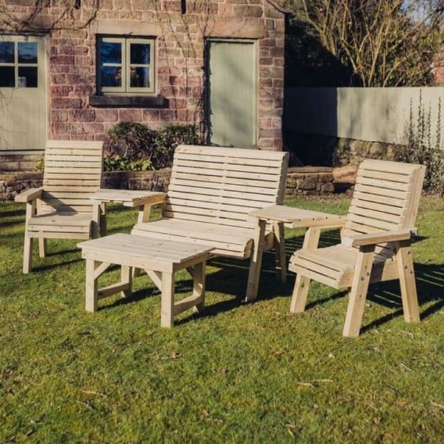 Churnet Valley Garden Furniture Ltd Multi Set, Table & Chairs - Fully Assembled - Set of Cushions Inc in Brown Brown Unisex