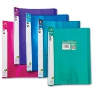 Original Concord Display Book Flexible Polypropylene 24 Pockets A4 Assorted Colours Pack of 10