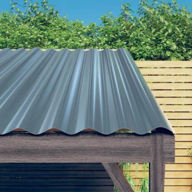 vidaXL Roof Panels 36 Pcs Powder-coated Steel Grey 80X36cm, Grey 319139