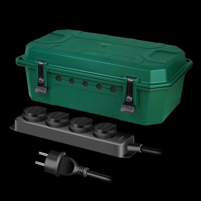 LogiLink Outdoor Power Distribution Box. w/ 4 way outlet strip. IP54.