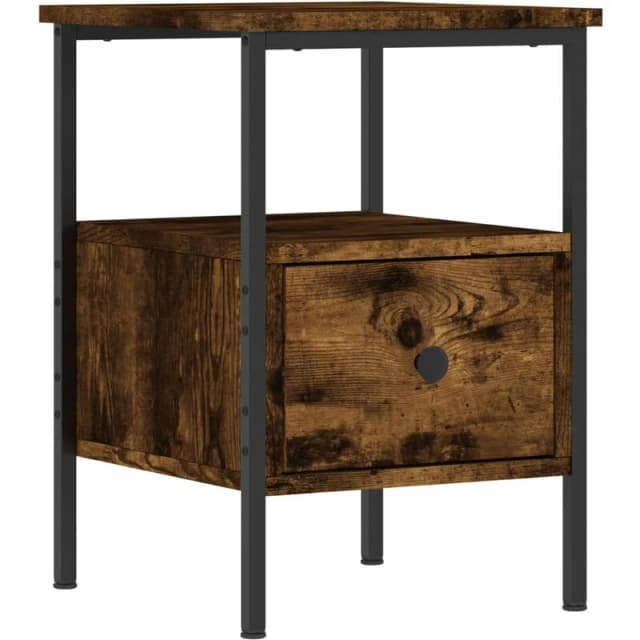 VIDAXL Bedside Cabinet Smoked Oak 34x36x50cm Engineered Wood vidaXL 8720845940065