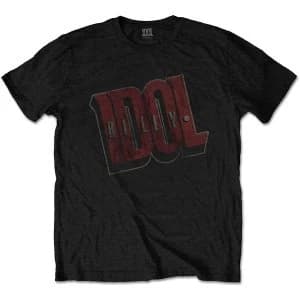 Billy Idol - Vintage Logo Unisex Large T-Shirt - Black