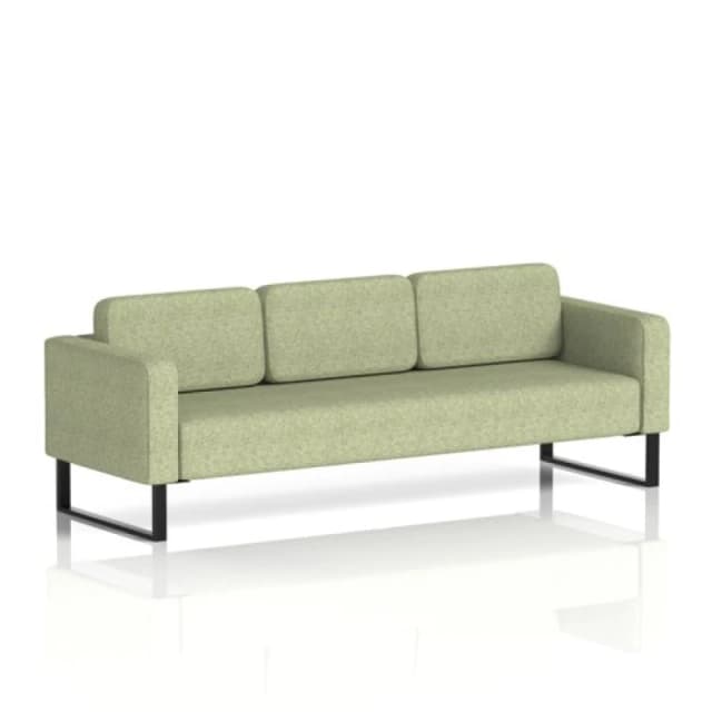 Brixworth Office Sofa 3 Seater with Black Legs in Rivet Fabric - Burnish
