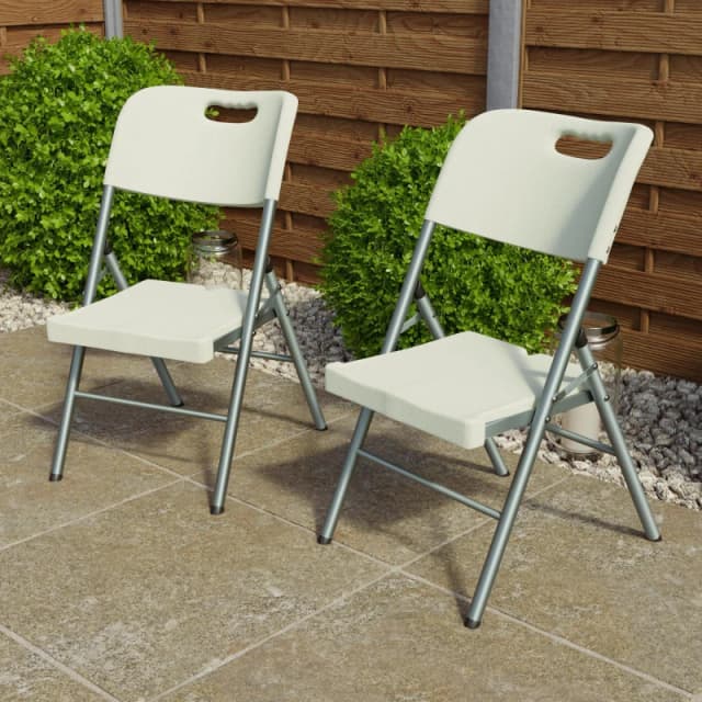 Lassic Home Vida Set of 2 Outdoor Indoor Folding Chairs White unisex Set Of 2