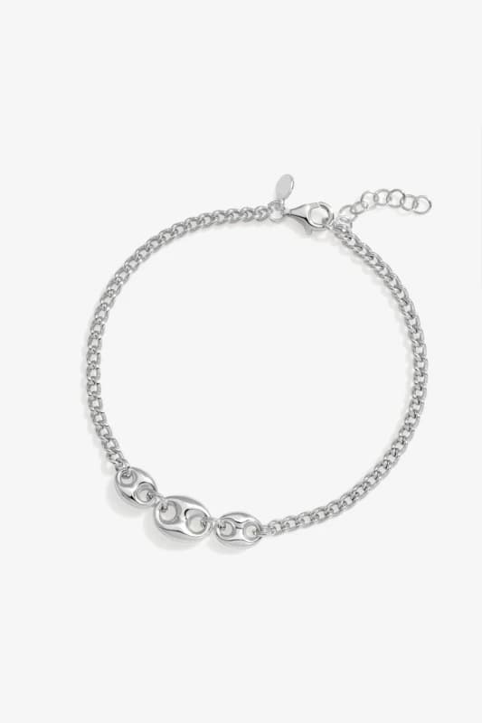 Simply Silver Sterling Silver 925 Premium Polished Link Bracelet Silver