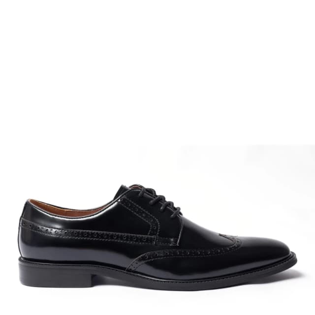 Giorgio Men Brogue Leather Oxford Shoes - Black 6.5