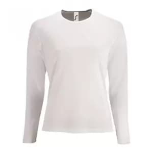 SOLS Womens/Ladies Sporty Long Sleeve Performance T-Shirt (M) (White)