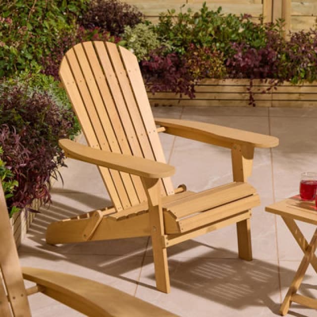 Rowlinson Sandown Folding Adirondack Chair, Brown SANFOLDACH