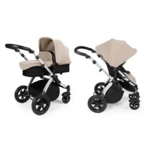 Ickle Bubba Stomp V3 2 In 1 Carrycot & Pushchair - Silver / Sand / Black