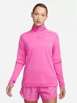 Nike Running Pacer Half Zip Top - Pink, Size L, Women