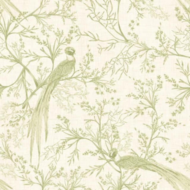 Hoopla Walls Bird Toile - Sage 10M Wallpaper