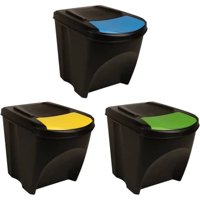 VIDAXL Stackable Dustbins 3 pcs Anthracite 75 l Vidaxl 8720286327258