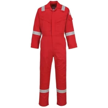 Portwest - FR21RER4XL - sz 4XL Flame Resistant Super Light Weight Anti-Static Coverall 210g - Red