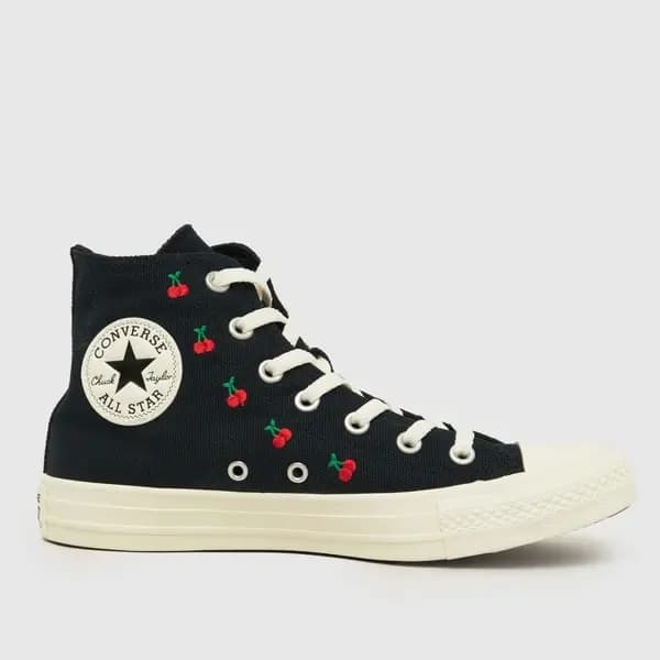 Converse all star hi cherries trainers in Black & red Black & Red UK 4 (EU 36½)
