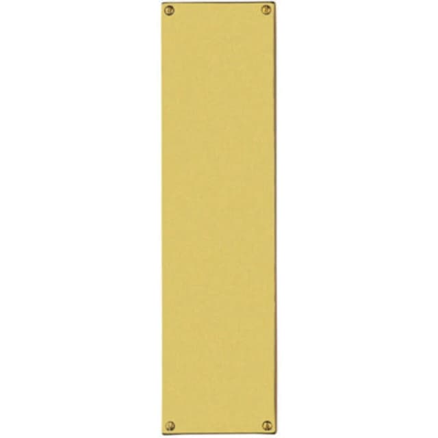 Loops Flat 1.5mm Door Finger Plate 304 x 77mm Polished Brass Protective Push Plate Metallics