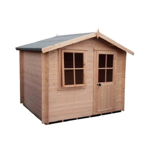 Shires Avesbury Log Cabin Home Office Garden Room Approx 9 x 9 Feet in Natural Natural Unisex