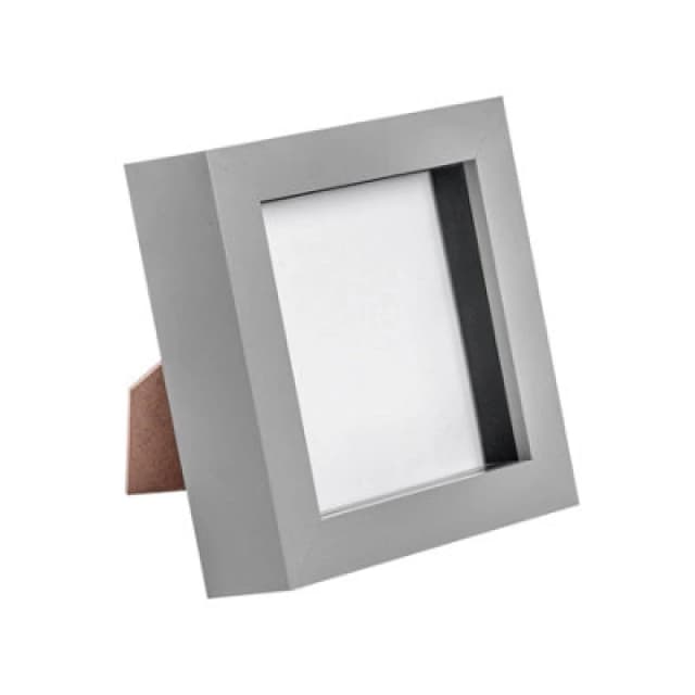 Nicola Spring 4 X 4" Photo Frame - Grey - 3D Photo Frame Picture Frame Box Portrait Display Case (12.5 X 12.5Cm)
