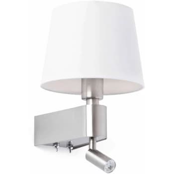 Faro Room - 1 Light Indoor Wall Light Reading Lamp White, Satin Nickel, E27