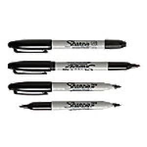 Sharpie Twin Bullet Tip Permanent Marker Black 1.0/0.5mm Line Width 12pk