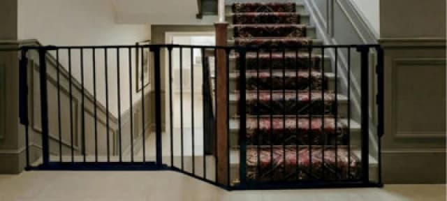 Safetots Two Door Multi Panel Solution For Up And Down Staircases, Black, 200Cm Of Length, Includes 2 Door Opening Panels