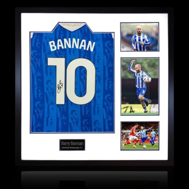 The Fan Cave Barry Bannan Signed Sheffield Wednesday 25/26 Shir Blue unisex 820x820mm