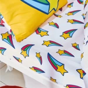 Born To Be You Shooting Star Organic Cotton Fitted Sheet Orange