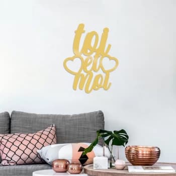Toi Et Moi - Gold Gold Decorative Metal Wall Accessory
