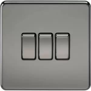 MLA Knightsbridge 10AX 3 Gang 2-Way Switch Black Nickel - SF4000BN