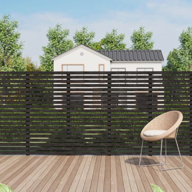 Breeins 180cm Wide Garden Privacy Wood Fence Grey unisex 90cm H